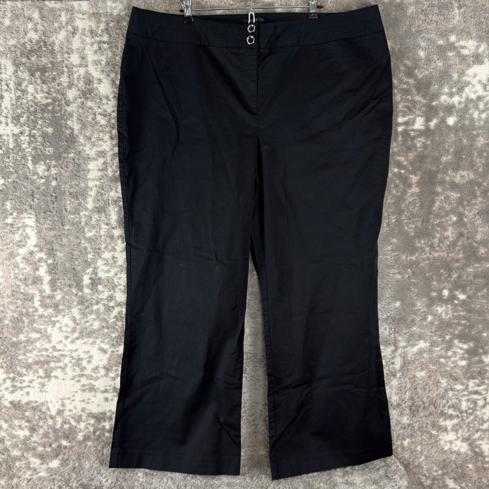Style Co Plus Size 20W Minimalist Casual Wide Leg Pants Black Button Zip